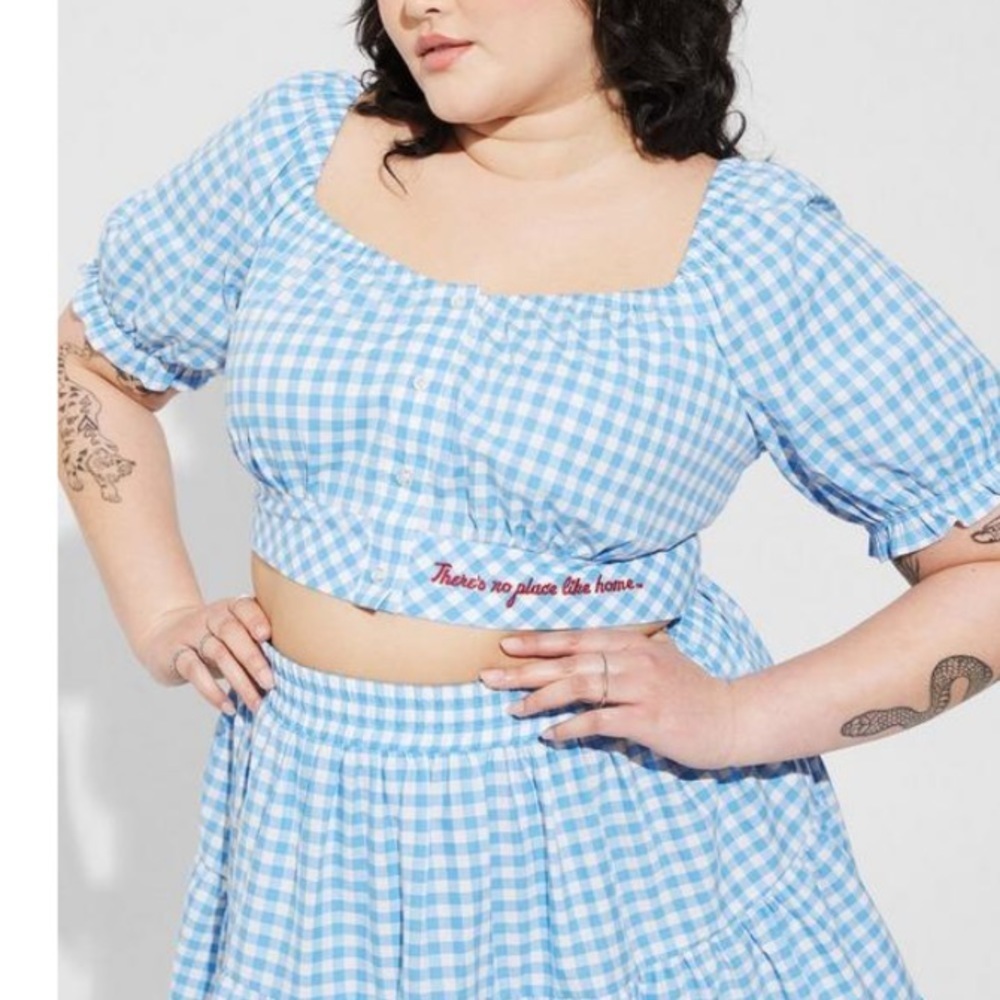 Torrid NWT Warner Bros Wizard Of Oz Poplin Top and Skirt Set Halloween Costume - Picture 2 of 11